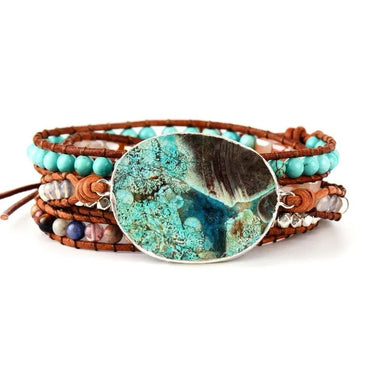 Calming Ocean Stone Wrap Bracelet-Your Soul Place